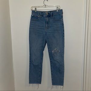 Madewell Perfect Vintage Crop Jeans with rips